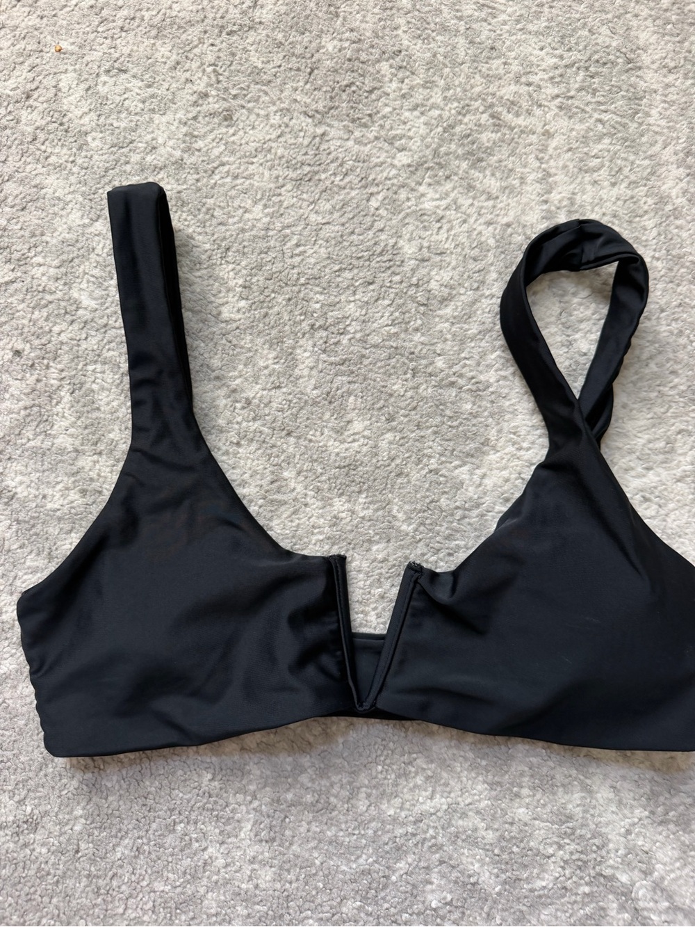 Zaful Black V-Notch bikini Top - size medium